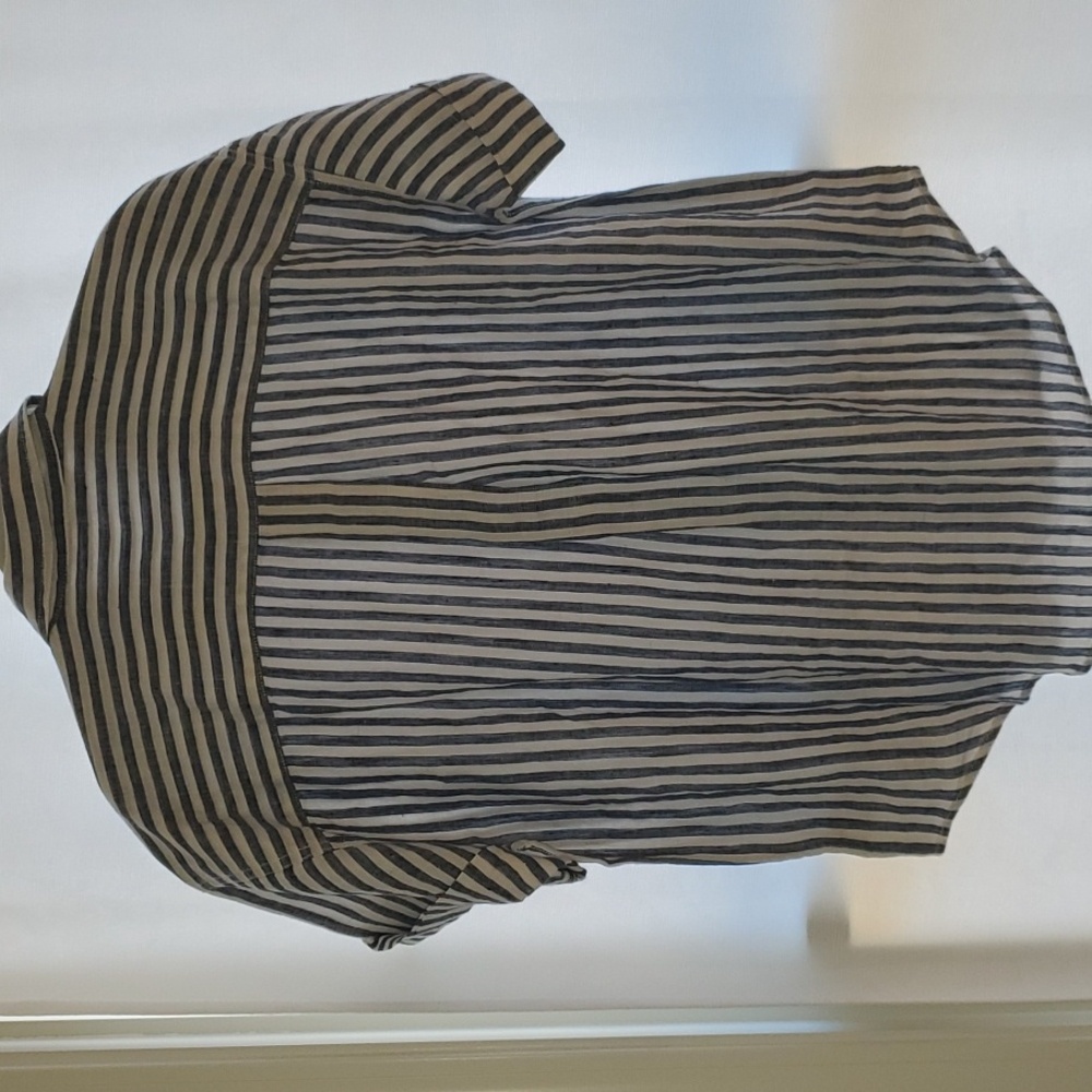 J. Crew Capitaine Linen Shirt, Blue Stripe, Size M - Picture 7 of 7